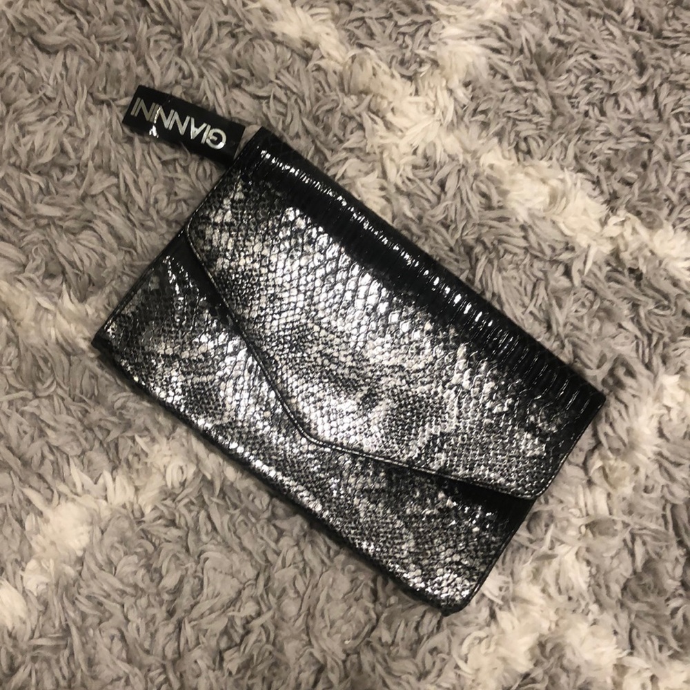 Faux Snakeskin Clutch